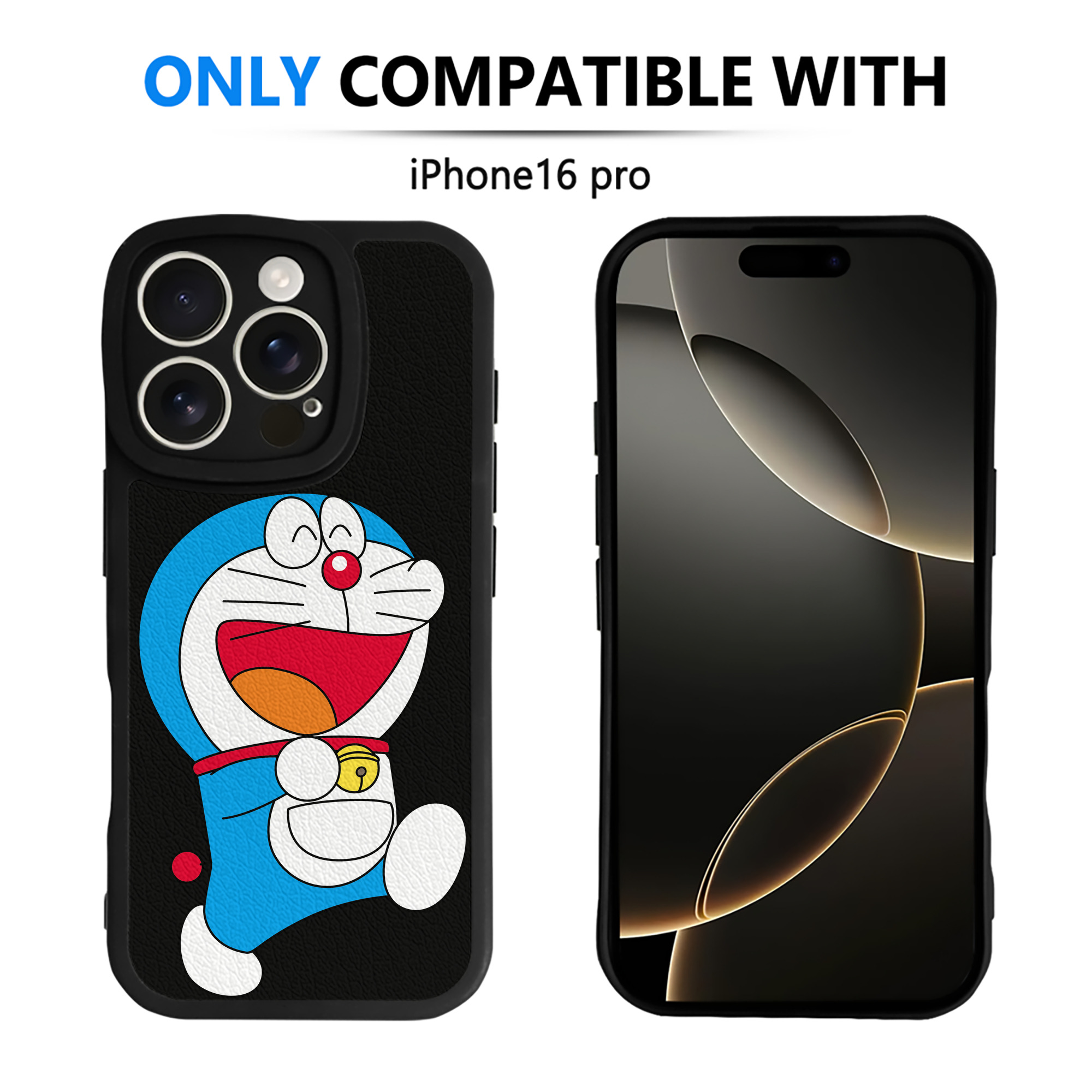（画像用） ドラえもん Doraemon 【iPhone 16シリーズ対応】シリコンスマホケース（レザー調） 材質：シリコン